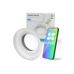 Senzor de fum Smart Home EZVIZ CS-T4C, avertizare optica si acustica, comunicare Wireless, ZigBee, Alb