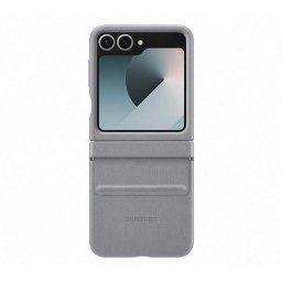 Husa protectie spate Kindsuit, piele ecologica pentru Galaxy Z Flip 6, EF-VF741PJEGWW, Gri