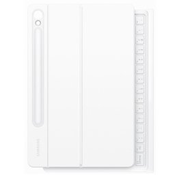 Husa de protectie pentru tableta Samsung Galaxy Tab S9 / S9 Plus FE, tip Book Cover Keyboard, Alb