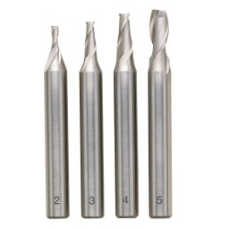 Set 4 freze HSS-Co5, Proxxon 24610, Argintiu