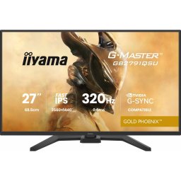 Monitor de gaming Iiyama G-MASTER GB2791QSU-B1, 68,5 cm (27 inch), QHD, Fast-IPS, panou 320Hz, 0.6 ms, HDMI, DP, hub USB, Full Ergo, Negru