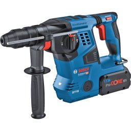 Bosch Bosch Powertools cordless hammer drill GBH 18V-28 CF Professional, with GDE 18V-16 (blue/black, 2x battery ProCORE18V 8.0Ah, Bluetooth, in L-BOXX)