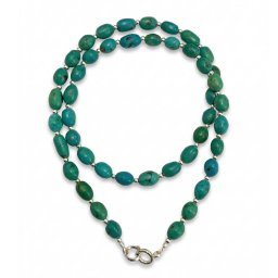 Colier din Turcoaz de Arizona Butoias 7-10x2-5 mm Accesorii de Argint 925 - 1 Buc