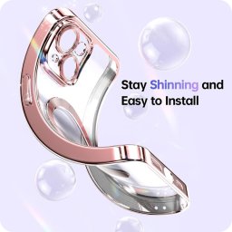 Husa premium iPhone 17 Techsuit Luxury Glitter MagSafe, mov deschis bleu roz