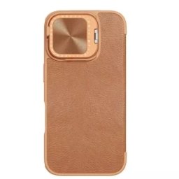 Nillkin Carcasa pentru iPhone 16 - Husa din piele Nillkin Qin Prop - Maro
