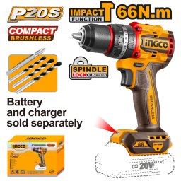 Bormasina 20V 66nm cu Impact Fara Baterie INGCO CIDLI206681