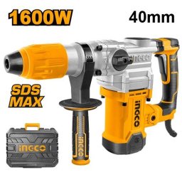 Picamer SDS MAX 40mm 1600W INGCO RH1600388 pentru Demolare si Gaurire Beton, Energie Impact 10J, 3850 bpm, Profesional cu Sistem Antivibratii