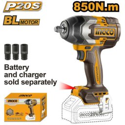 Filetanta cu Impact 20V Brushless 1/2 850Nm INGCO CIWLI20851 Profesionala, Cheie Impact Auto, Fara Acumulator