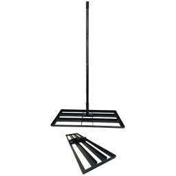 Grebla Nivelare Gazon din Metal cu Maner Lung, Instrument pentru Nivelare Sol, Nisip si Terenuri Sport