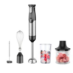 Blender Mixer cu Baterie 5 in 1 Negru/Inox