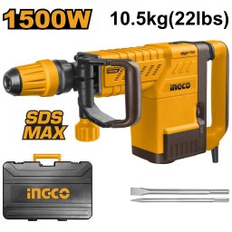 Picamer demolator SDS MAX 1500W INGCO PDB15006 25J, ciocan demolator beton profesional cu dalti si cutie transport