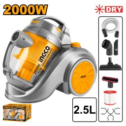 Aspirator 2000W Cyclonic HEPA 2.5L Profesional pentru Casa Multi-Suprafete cu Control Putere INGCO VC20258