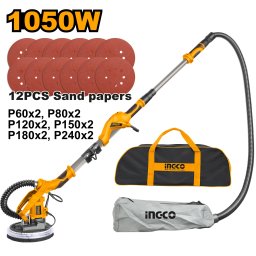 Slefuitor Pereti Tip Girafa 1050W cu LED 225mm Profesional pentru Gips Carton Reglabil INGCO DWS10501