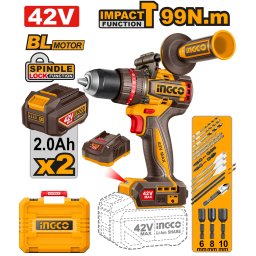 Bormasina 42V cu Impact 99Nm 2 Acumulatori si Geanta INGCO CIDLI429982