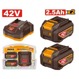 Baterie (Acumulator) 42V 2.5Ah Set 2 Buc cu Incarcator INGCO FBCPM25221