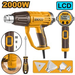 Pistol cu Aer Cald 2000W cu Afisaj Digital INGCO HG200058
