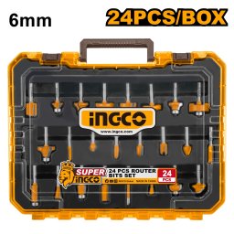 Accesorii Oberfreza 6mm Set Industrial 24buc INGCO AKRT24062