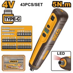Surubelnita Electrica 4V 5Nm Set 43 Piese INGCO CSDLI04062