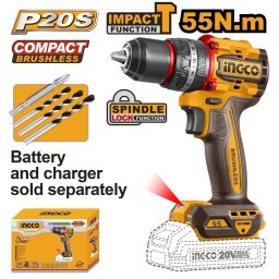 Bormasina 20V 55nm cu Impact Fara Baterie INGCO CIDLI205581