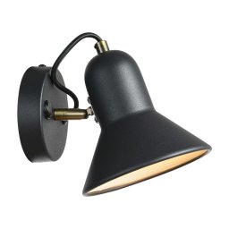 Aplica de perete cu spot ASTAMA 1xE27/40W/230V, negru/alamă