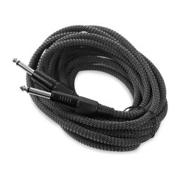 FrontStage 6,35 mm - cablu Jack, mono, textil alb-negru (CJ-HC2-6,3mm-6,3mm-6)