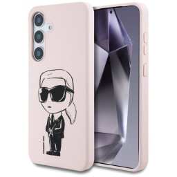 Husa Samsung Galaxy S25 Karl Lagerfeld Silicone Graffiti MagSafe, Ikonik Roz