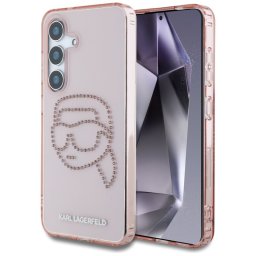 Husa Samsung Galaxy S25 Karl Lagerfeld IML Rhinestones, Karl Head, roz,