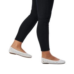 Balerini dama din piele naturala, Rieker 41460-80, alb