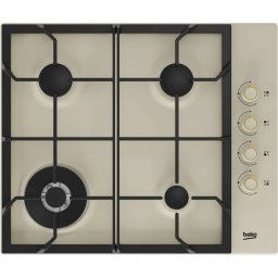 Plita pe gaz Beko HIGG64125SCR | 4 arzatoare, gratar fonta, wok, Retro Crem