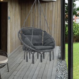 Fotoliu suspendat Kailua pentru interior si exterior, gri inchis