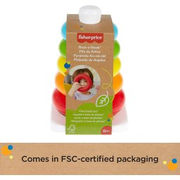Piramida cu inele Fisher-Price Rock-a-Stack pentru bebelusi 6+ luni