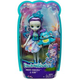 Papusa Enchantimals Patter Peakcock cu figurina Flap, paun