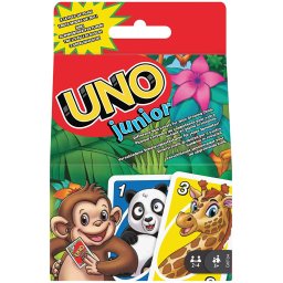 Joc de carti Uno Junior pentru copii 3+ cu 3 niveluri de joc Mattel