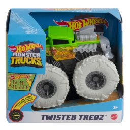 Masinuta Hot Wheels Monster Truck Twisted Tredz Bone Shaker, scara 1:43