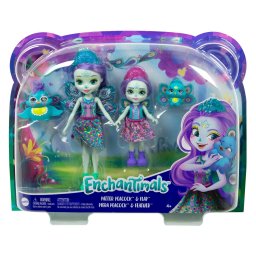 Set papusi Enchantimals Surori cu animale Patter Peacock si Piera