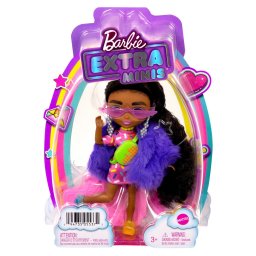 Papusa Barbie Extra Minis bruneta articulata, cu tinuta extravaganta