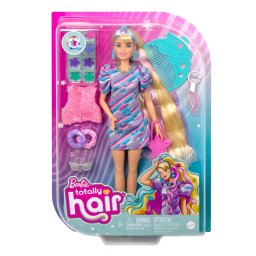 Papusa Barbie Totally Hair blonda cu par lung si accesorii de coafat