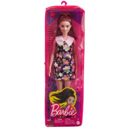 Papusa Barbie Fashionistas Satena cu rochie florala si adidasi roz