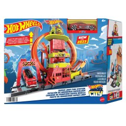 Set de joaca Hot Wheels City Statia de Pompieri Super Loop