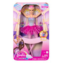 Papusa Barbie Dreamtopia Balerina cu lumini si tinuta roz stralucitoare