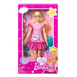 Papusa My First Barbie Malibu 35 cm cu corp moale si accesorii