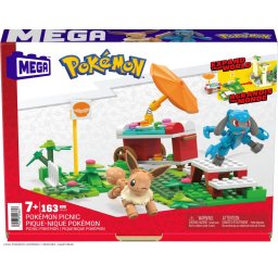 Set constructie Mega Pokémon Picnic cu Eevee si Riolu, 163 piese