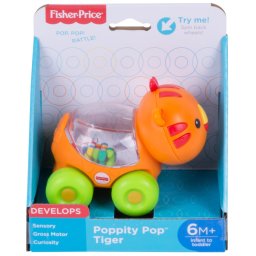 Jucarie Fisher-Price Apasa si Mergi Tigru cu sunete si bilute, 6 luni+