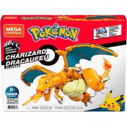 Set constructie Pokemon Mega Construx Charizard articulat, 222 piese