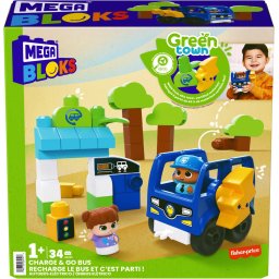 Set constructie Mega Bloks Green Town Autobuz electric, 34 piese