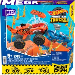 Set constructie Hot Wheels Monster Trucks Tiger Shark Chomp, 245 piese
