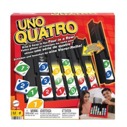 Joc de familie UNO Quatro Mattel, strategie si 4 la rand, 7+ ani