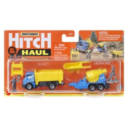 Set Matchbox Hitch & Haul camion de constructii cu remorca, scara 1:64