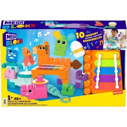 Set constructie Mega Bloks Ferma Muzicala, 40 piese, 10 functii senzoriale