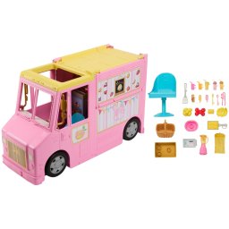 Camionul Barbie pentru limonada, set de joaca cu 25 accesorii